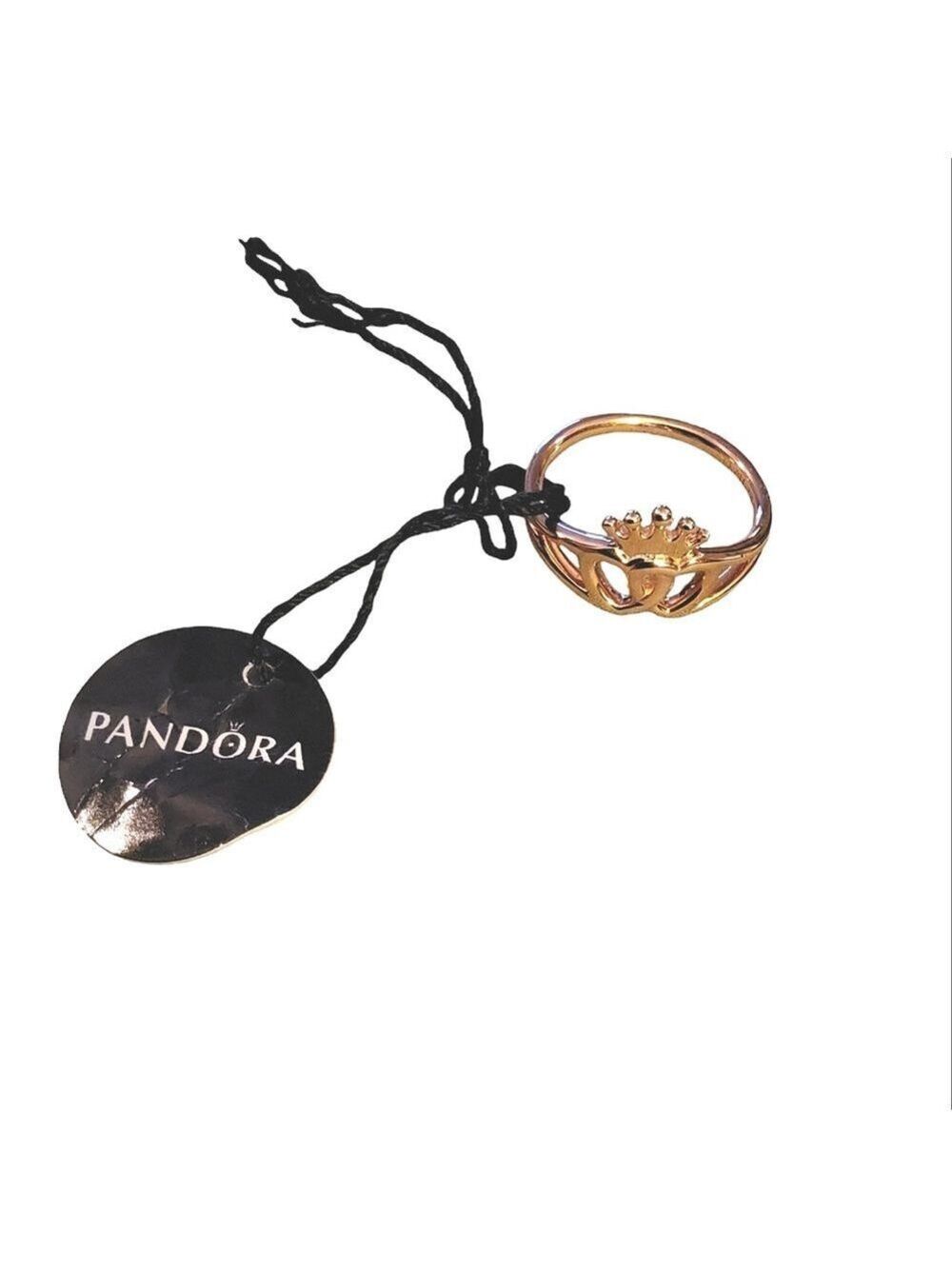 PANDORA ROSE GOLD REGAL HEARTS RING SIZE 7 - Picture 5 of 6